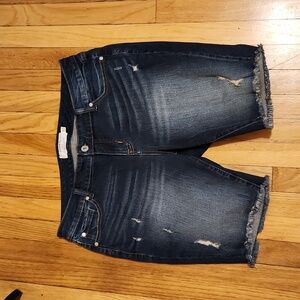 Torrid Distressed Dark Denim Shorts Size 26 NWOT